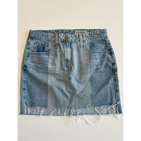 AG Adriano Goldschmied Jeans The Sandy Colorblock Patchwork Mini Skit Size 29 - Picture 5 of 12